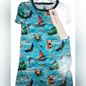 Tiny Threads Kids Moana Bamboo 2 peices pajamas NWT 5/6yrs